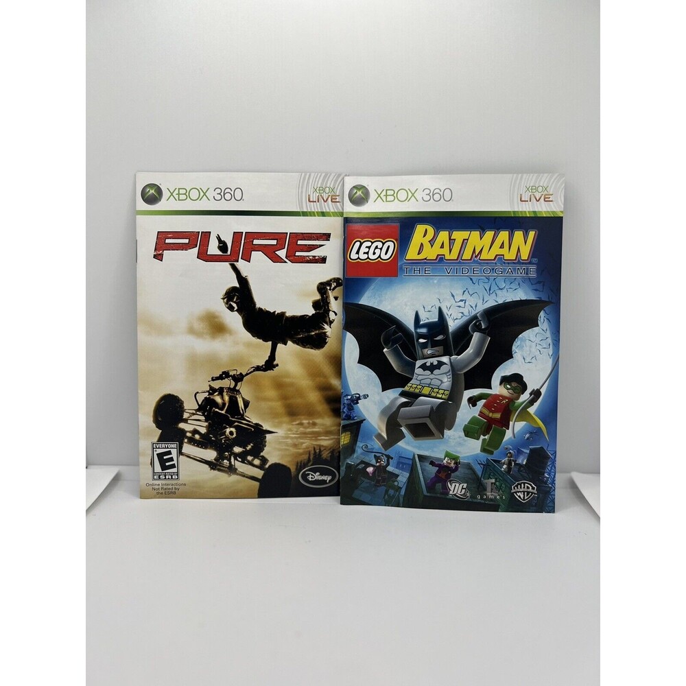 LEGO Batman / Pure Microsoft Xbox 360 Dual Combo Double CIB Tested W/ Manuals